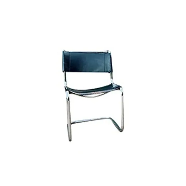 Sedia S33 N Cantilever in acciaio e in cuoio, Thonet image