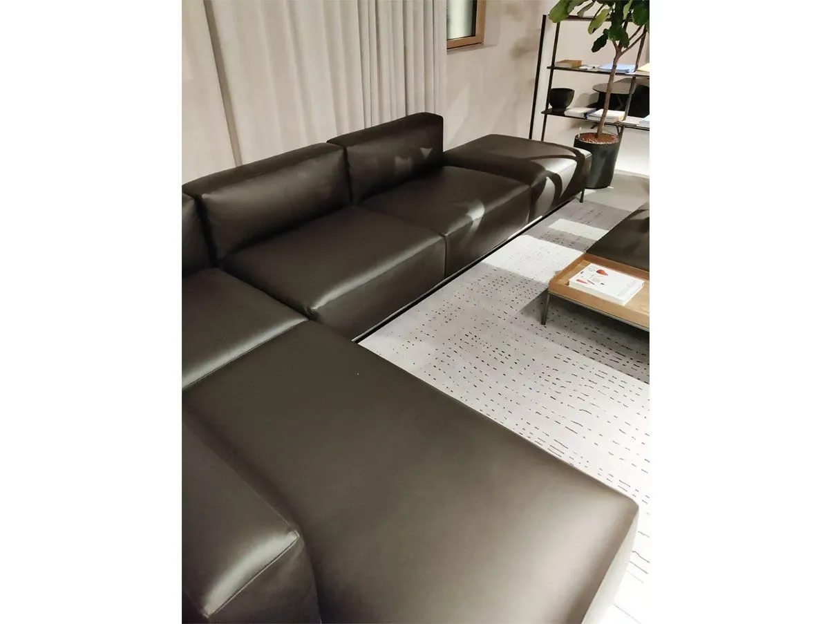 Mex-Hi corner sofa by Lissoni leather (brown) 3