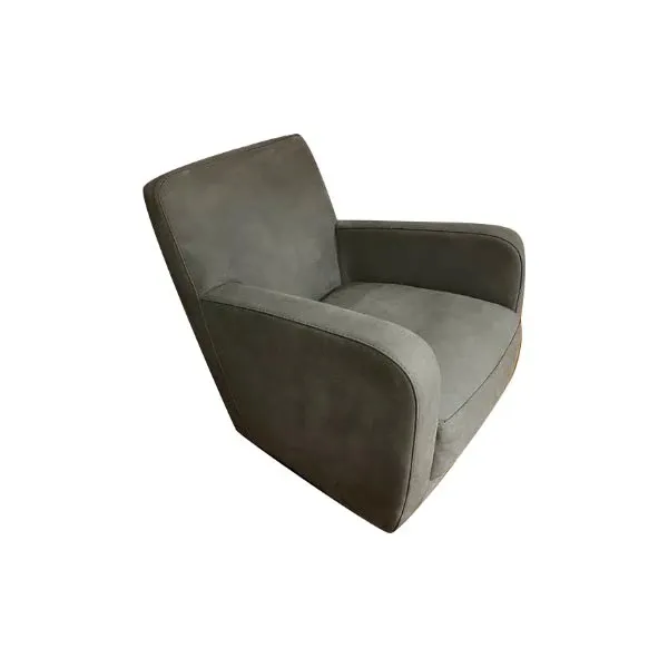 Berlino armchair by Paola Navone in leather (gray), Baxter image