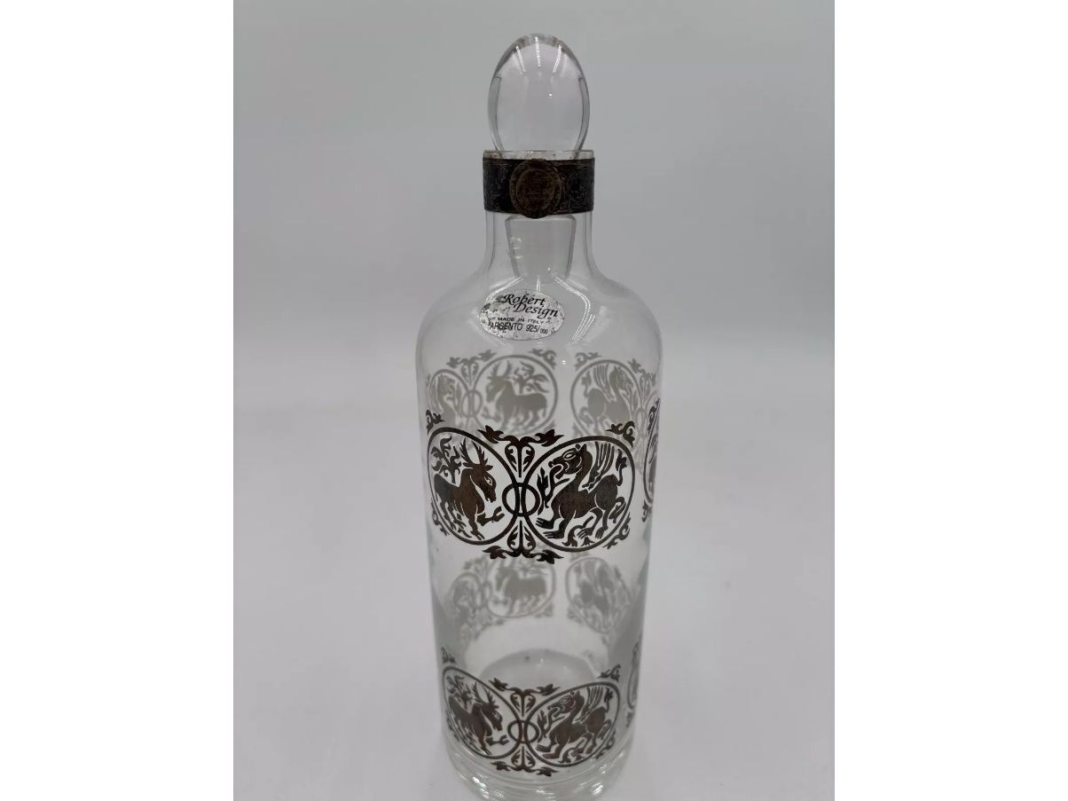 Glass and silver Bicchielli bottle (60s), Side