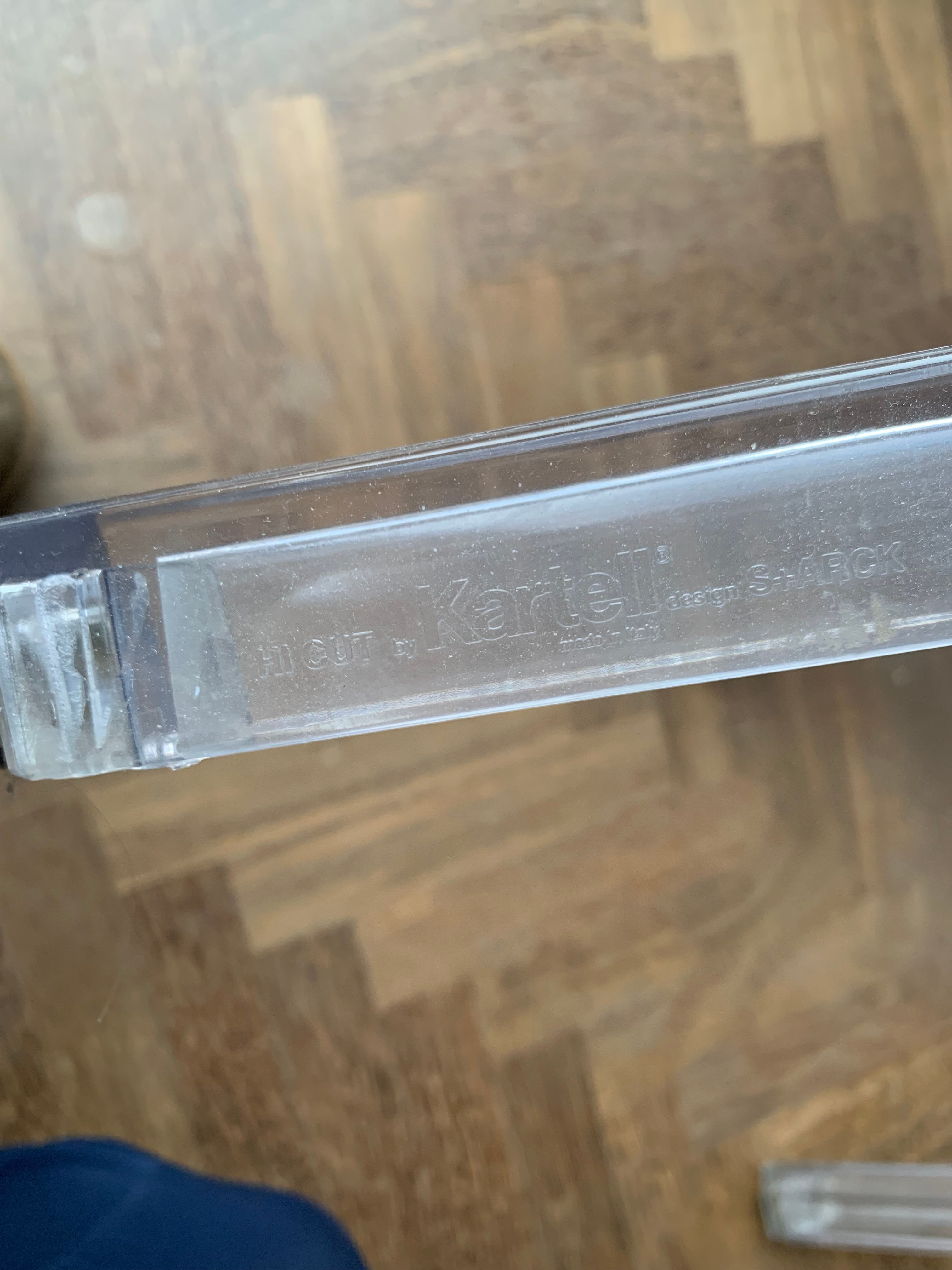 Pair of Hi-Cut Transparent Chairs by Philippe Starck Brand