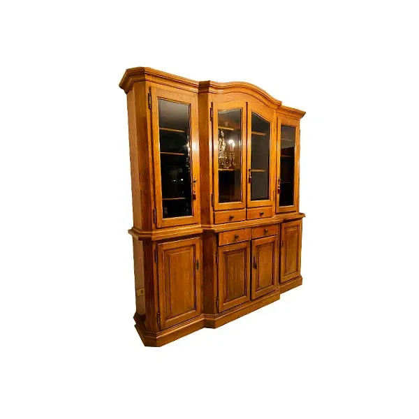 Vintage sideboard with solid wood showcases and doors, image