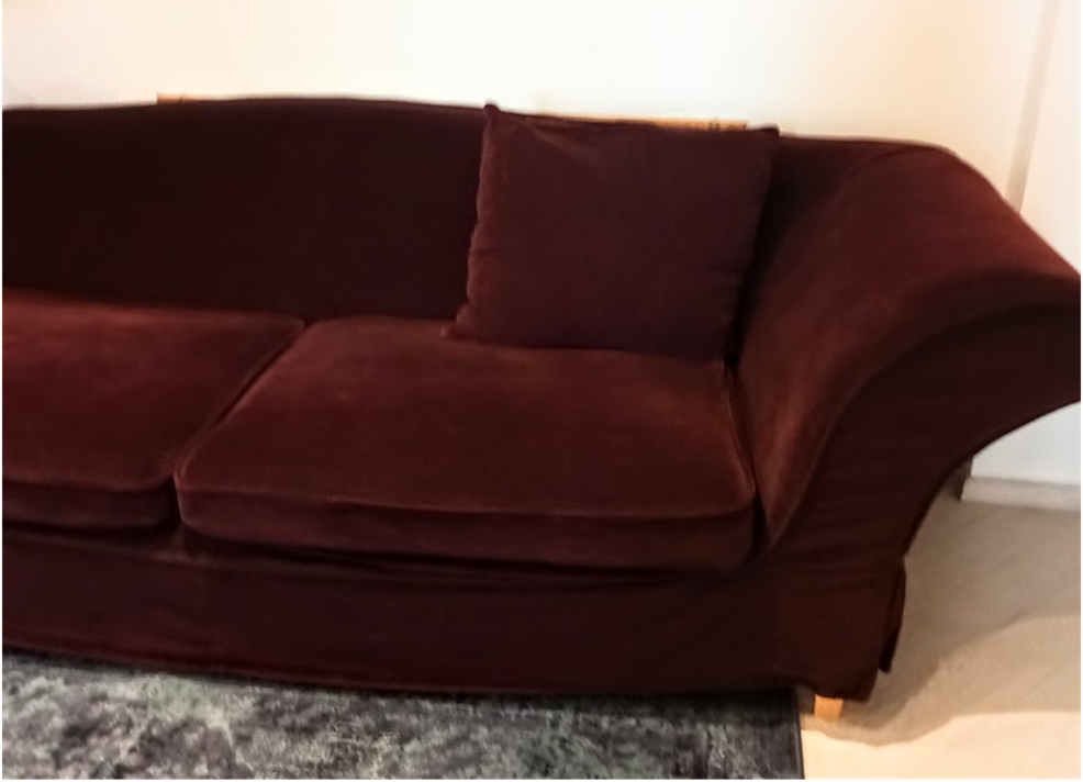 3-Seater Burgundy Velvet Sofa Main