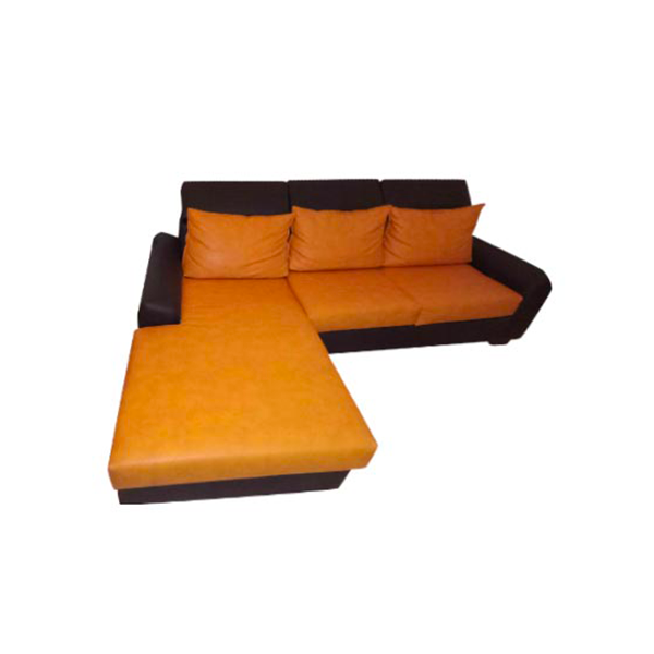 Sofa with chaise longue (orange-brown), Valmori image
