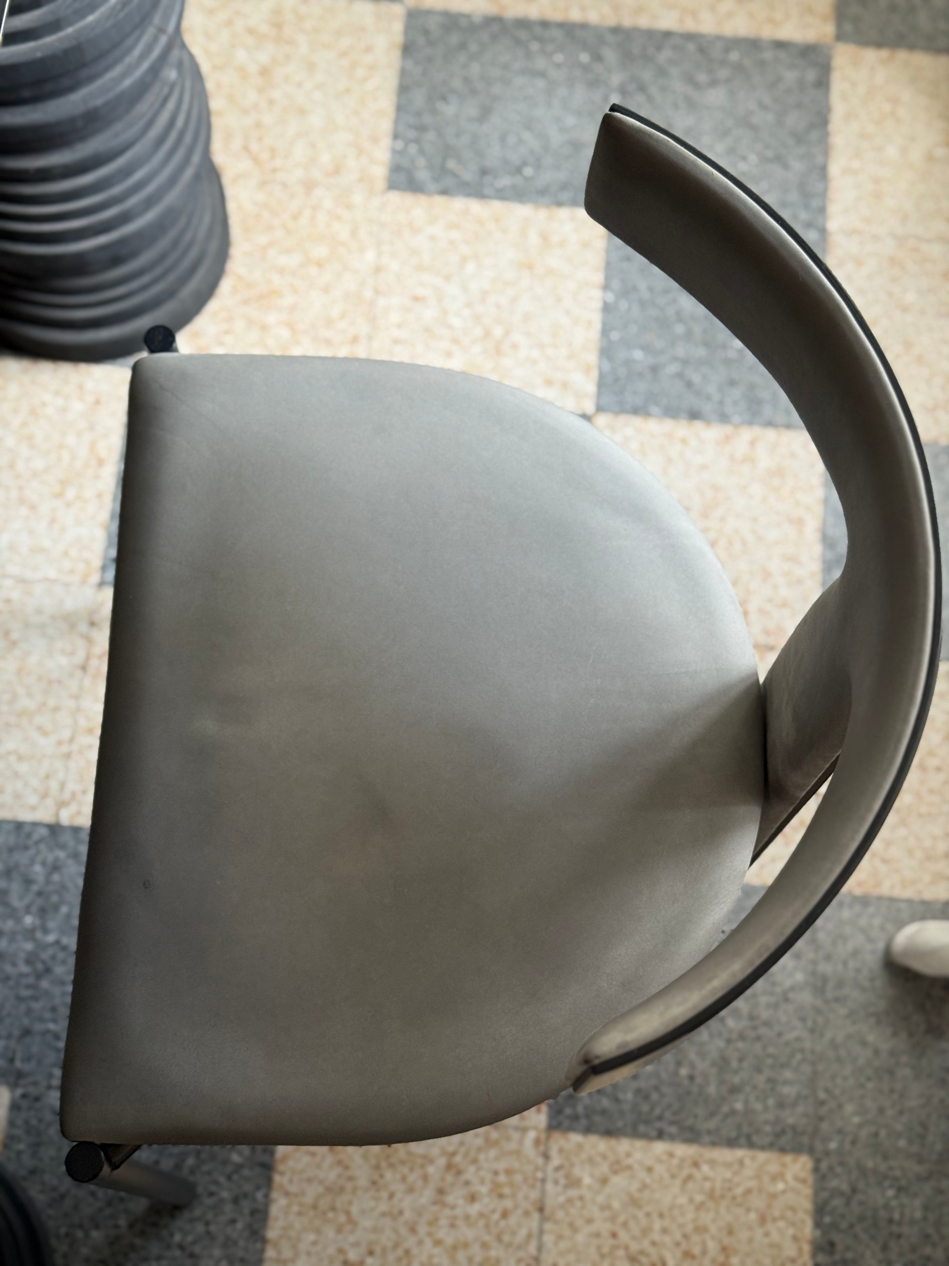 Coppia di sedie Zefir in pelle grigio di Studiopepe Main