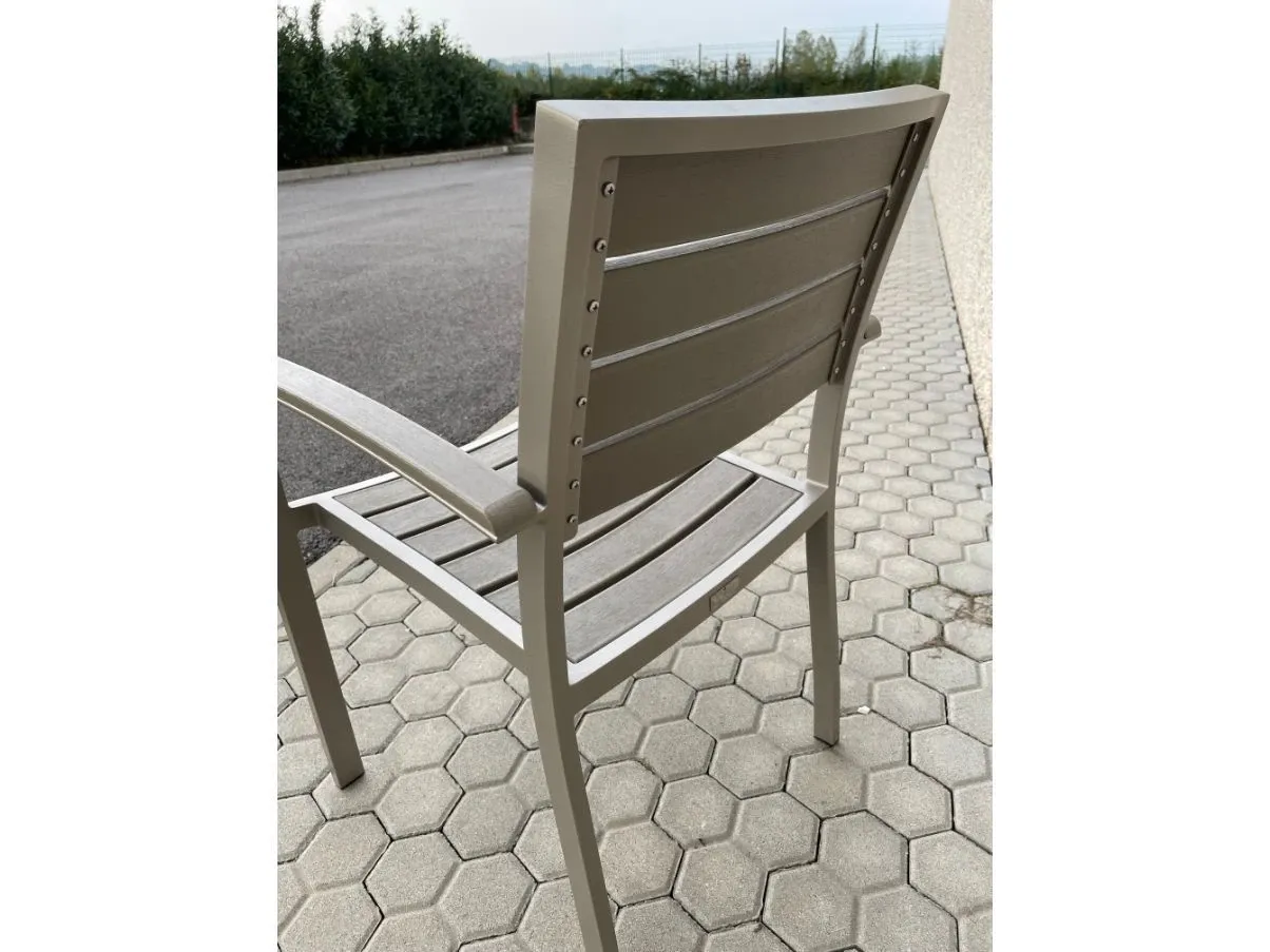 Sedia da esterno in alluminio e legno, Janus et Cie 3