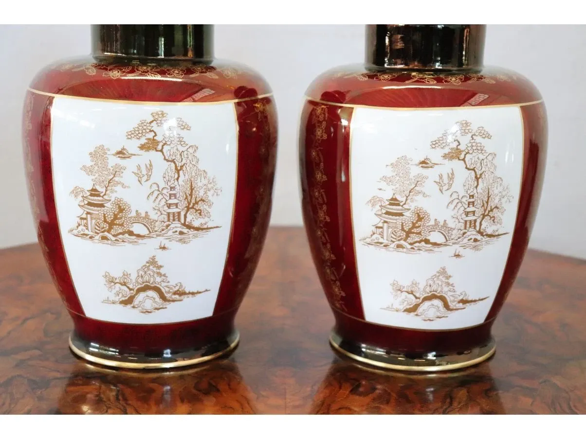 Set of 2 vintage ceramic vases (1950s) 4