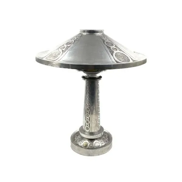 Vintage decorated metal table lamp (1920s), image