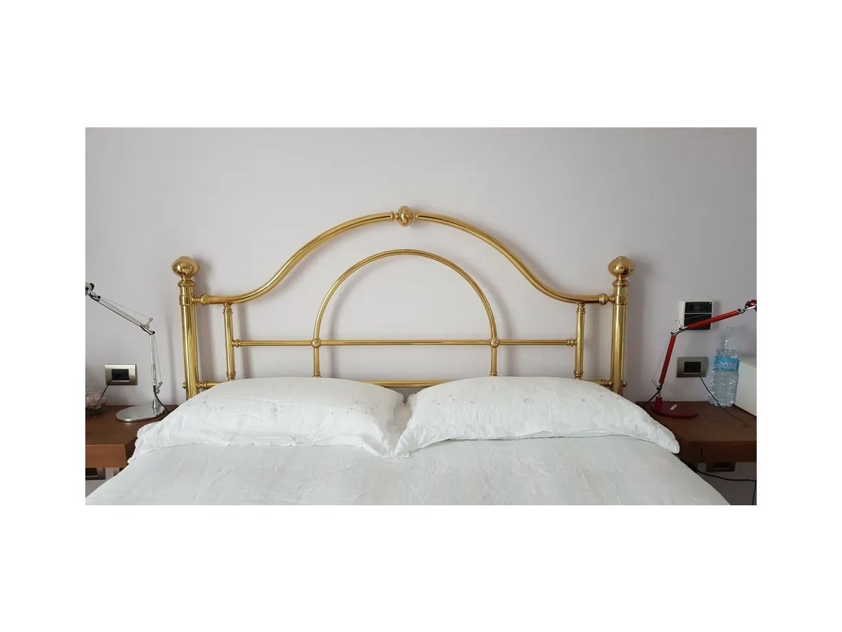 Letto matrimoniale in ottone (anni '70) Front