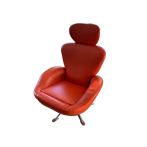 Dodo convertible armchair in leather (orange), Cassina image