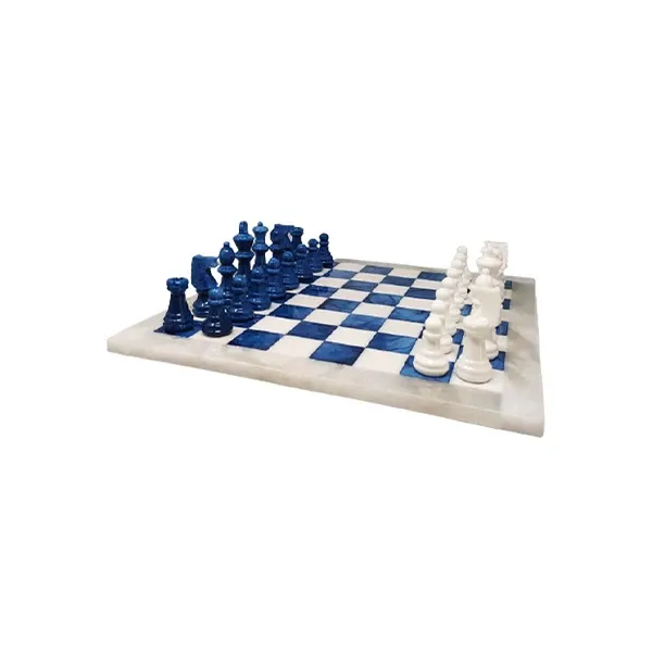 Vintage chess set in Volterra Alabaster (1970s), image