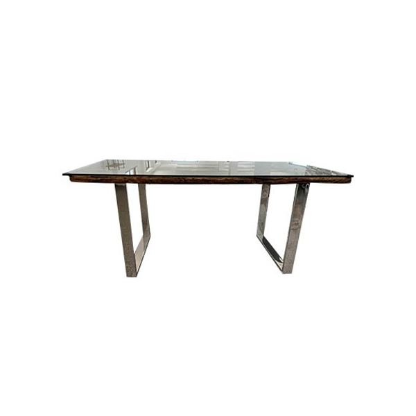Tavolo industrial Stanton in acciaio e legno, Bizzotto image