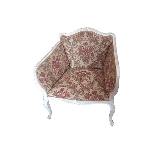 Armchair in wood and damask fabric, Merlin image