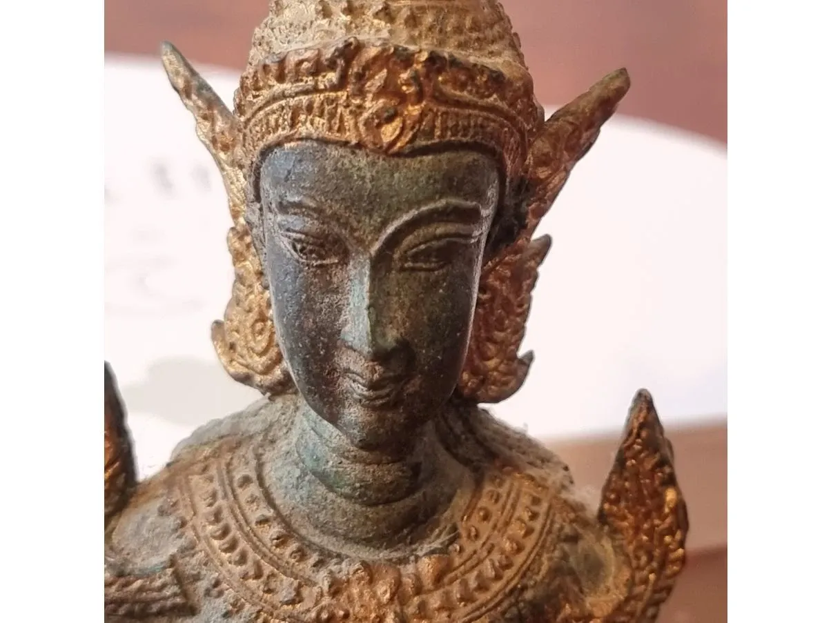 Vintage Bronze Temple Guardians Statue (1980s) 3