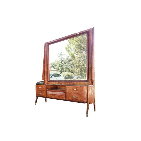 Image of Consolle con specchiera vintage in legno (anni '50),