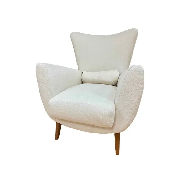 Ricordi armchair in wood and fabric (beige), Piermaria image