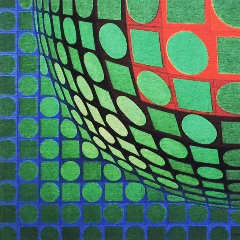 Vintage Lithografie Victor Vasarely Op Art (70er Jahre) 2
