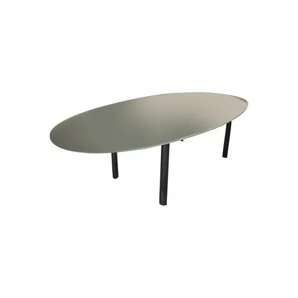 Meta oval table in satin glass, Fantoni image