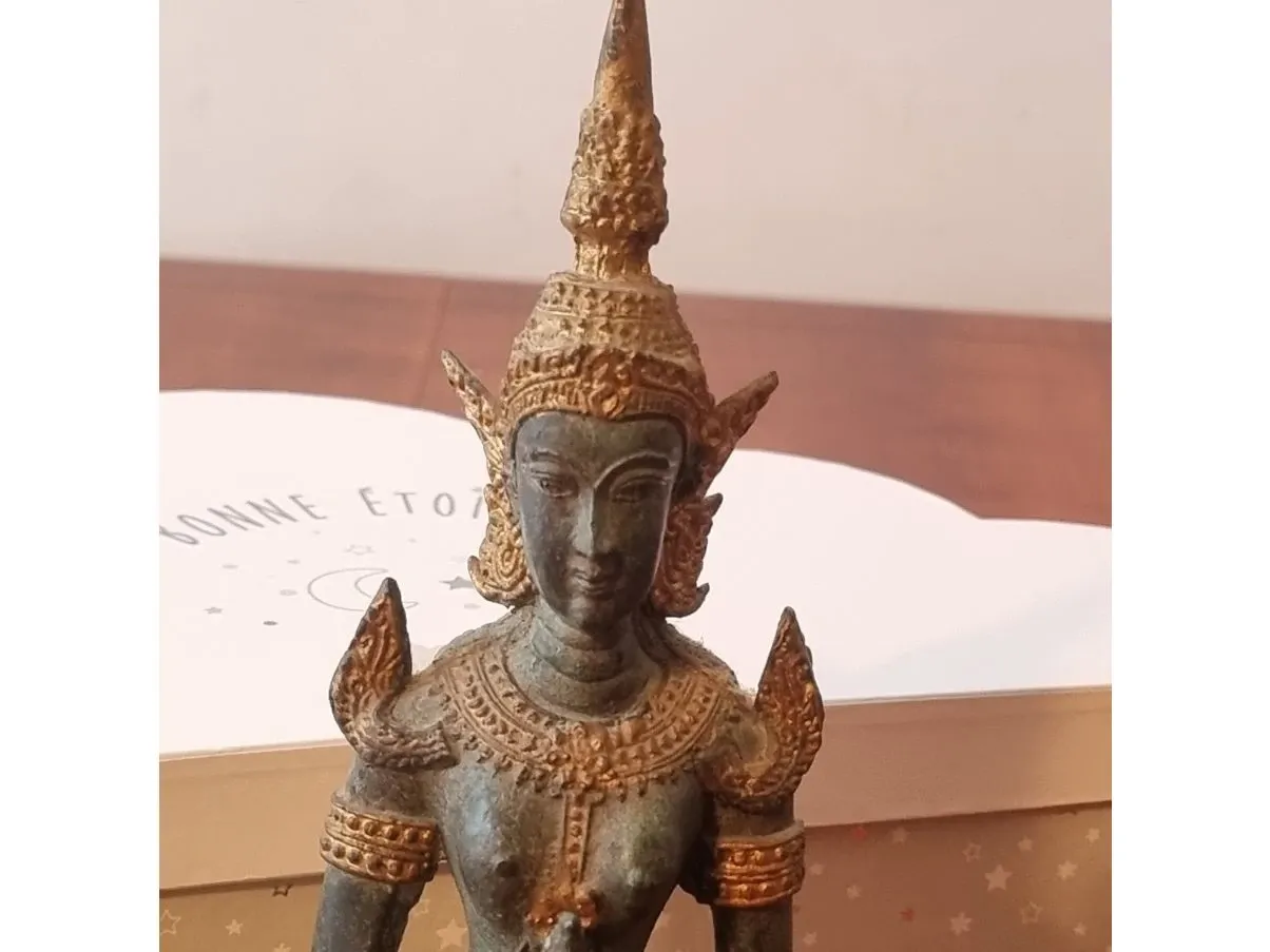 Vintage Bronze Temple Guardians Statue (1980s) 5