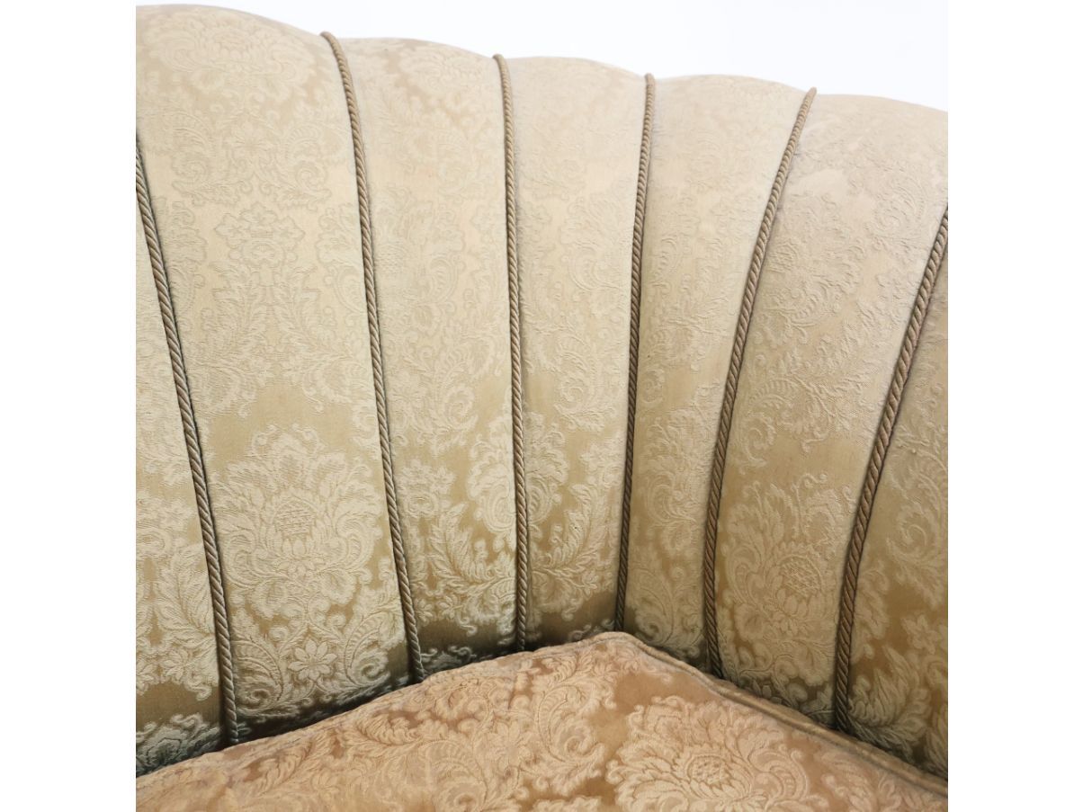 Paar Vintage Sessel aus goldfarbenem Stoff (1950er Jahre) Optional9