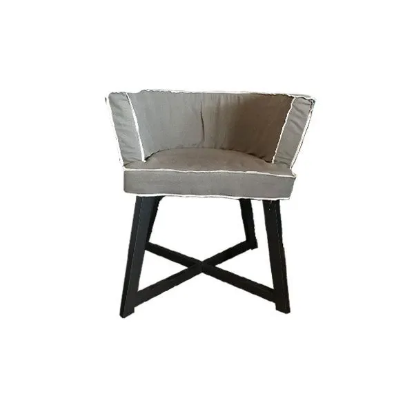 Gray 26 armchair in walnut wood and fabric (grey), Gervasoni image