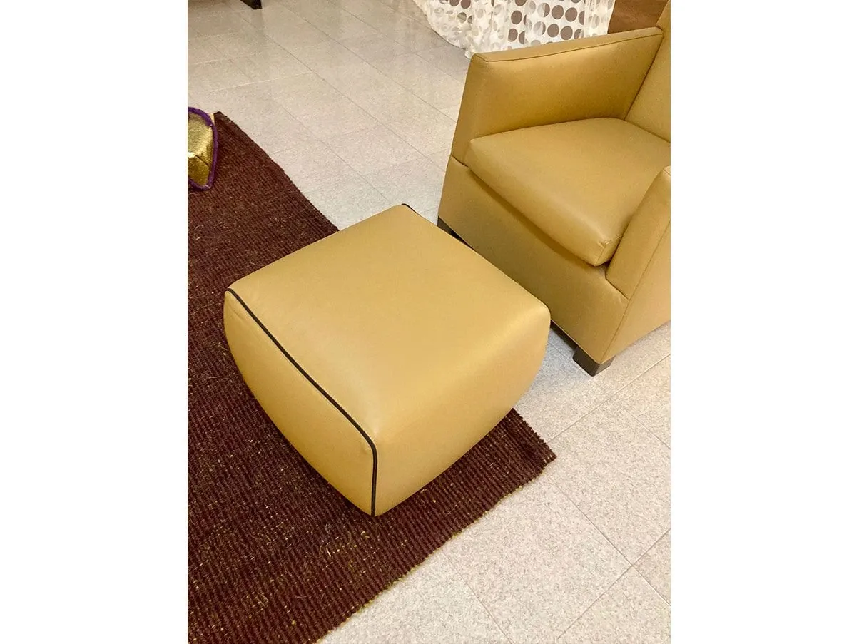 Sessel And mit Hocker von Rodolfo Dordoni aus Leder (beige) 3