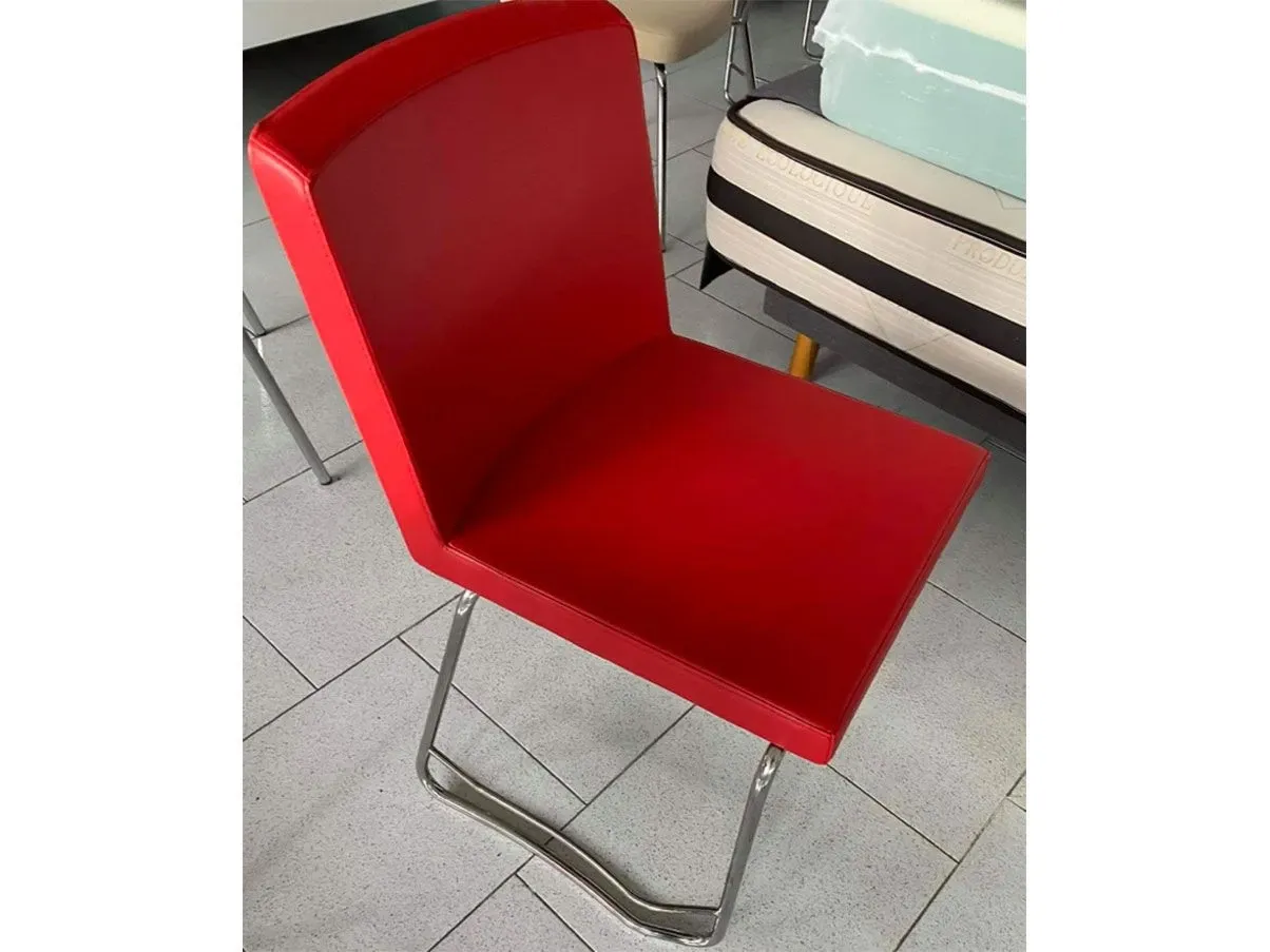 Sedia Red Passion metallo cromato e pelle (rosso), MD Work 1