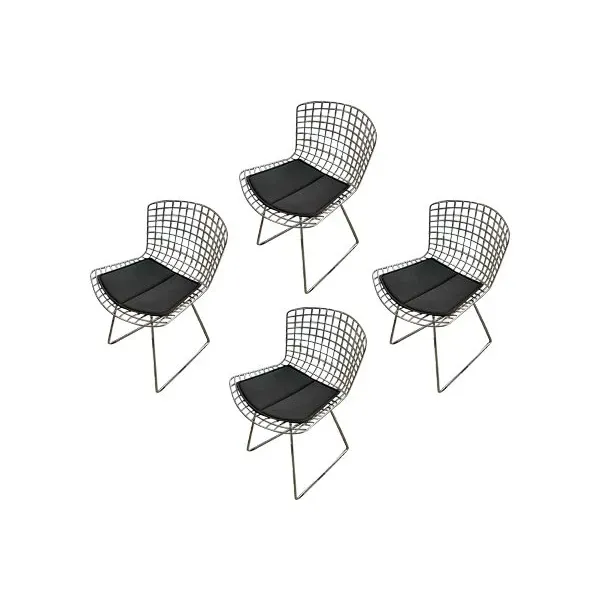 Set of 4 Bertoia Side Chair in steel (gray), Knoll image