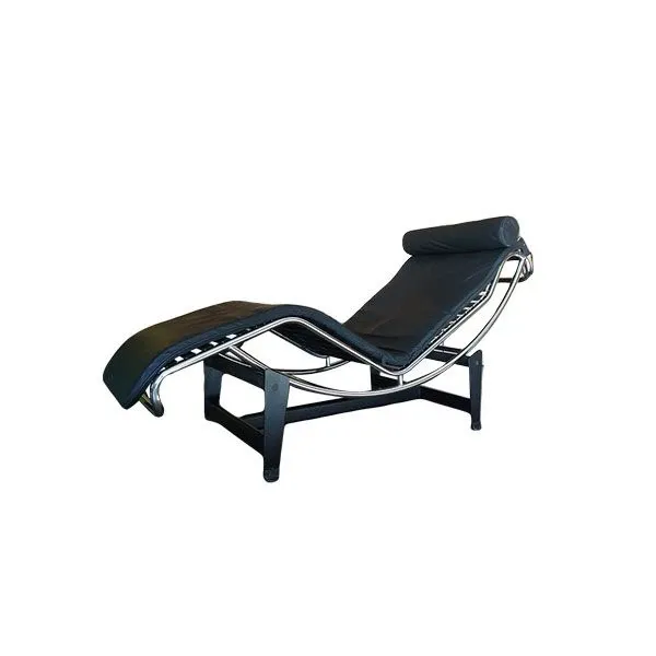 Chaise longue 1401 chromed shell and leather (black), MDF Italia image