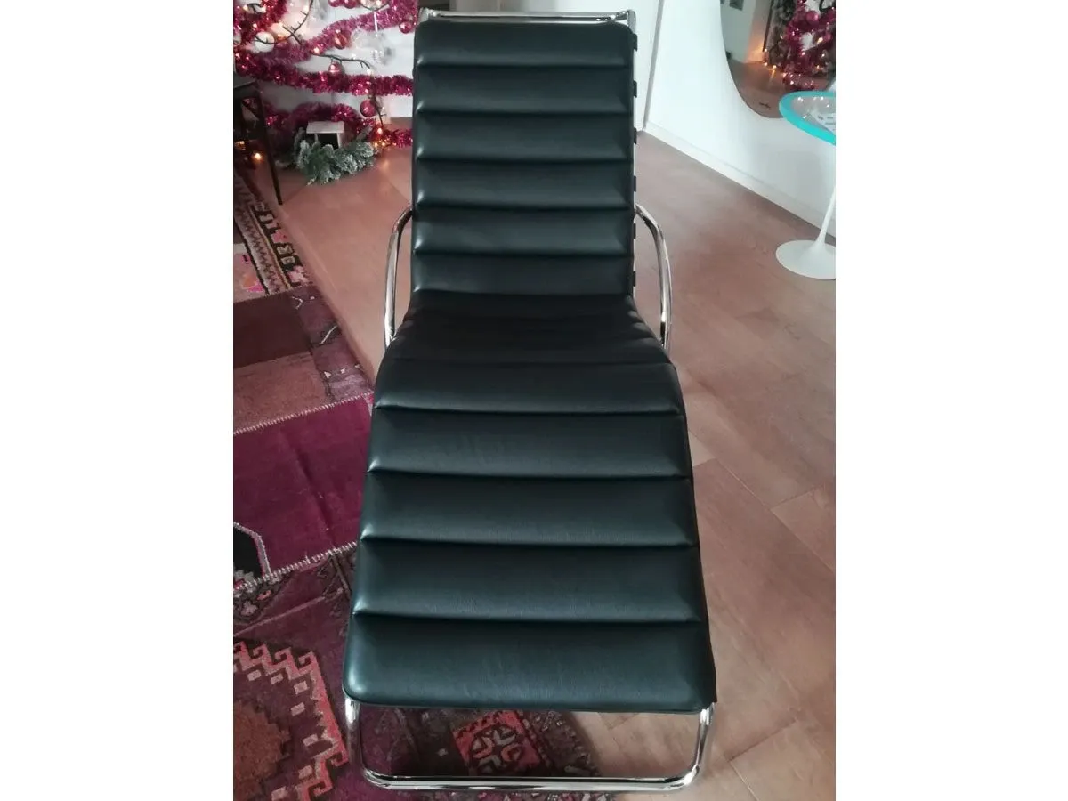 Chaise Longue MR di Mies van der Rohe in pelle (nero), Knoll 11