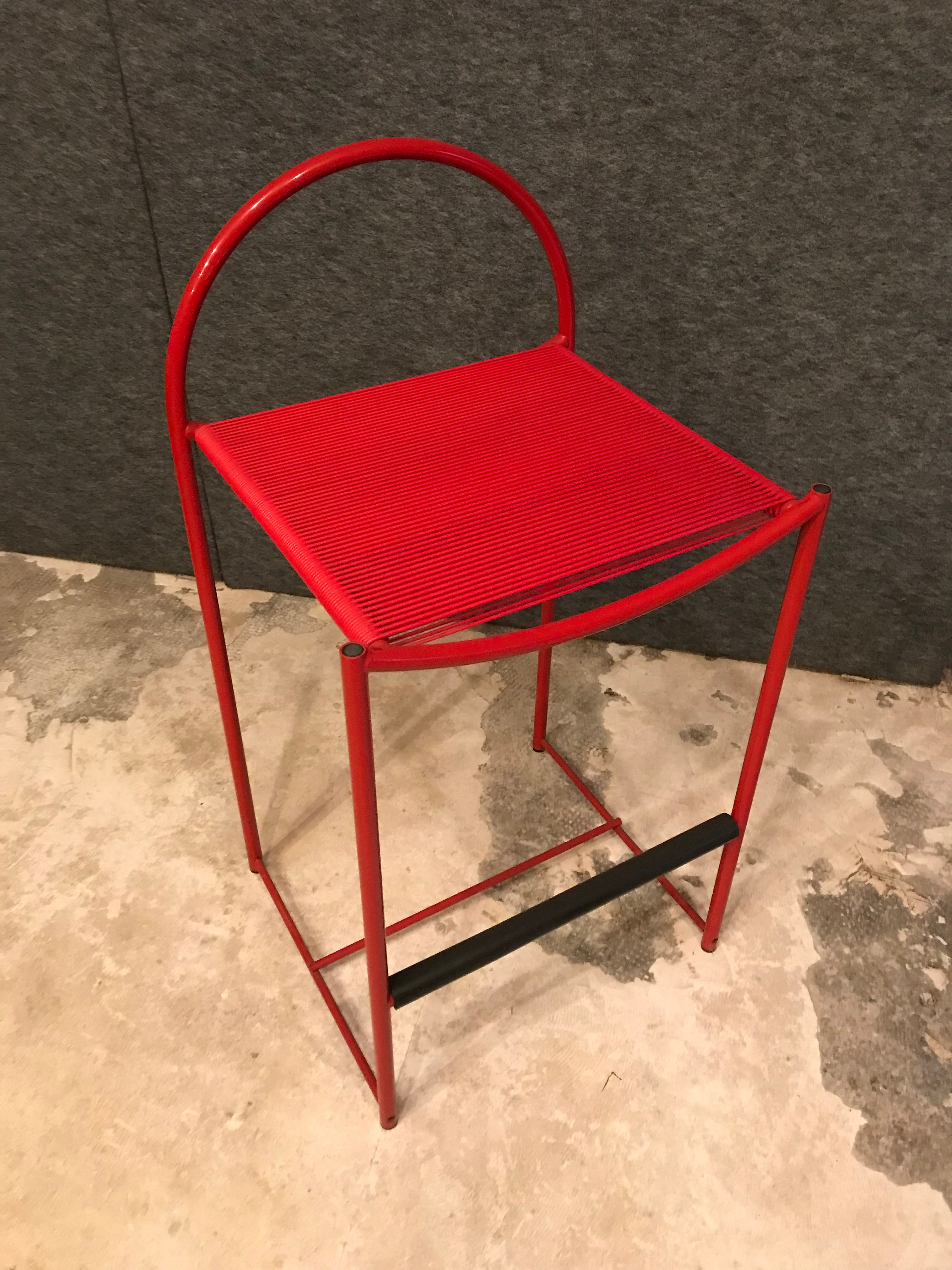 Pair of Red Spaghetti Stools, Alias Front