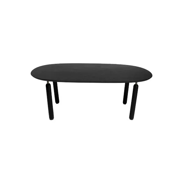 Ellipse oval table in brass and wood (black), Scapin image