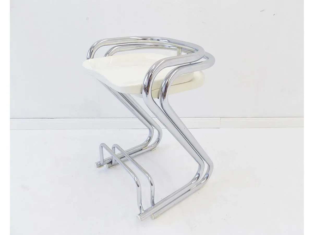 Set of 2 stools S70-3 in chromed metal (white) 4