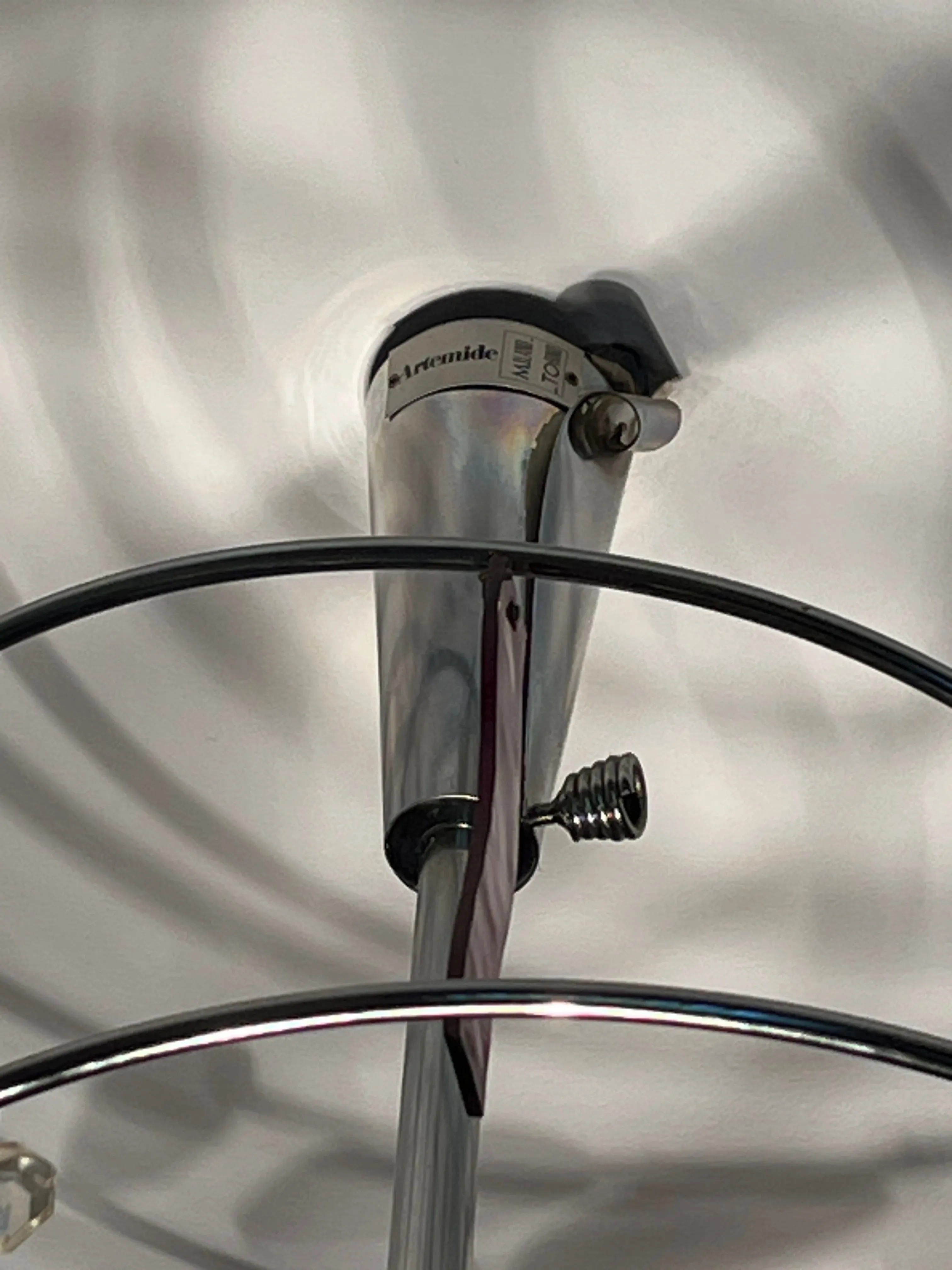 Lampadario in acciaio e vetro Cipria collezione MiTo 