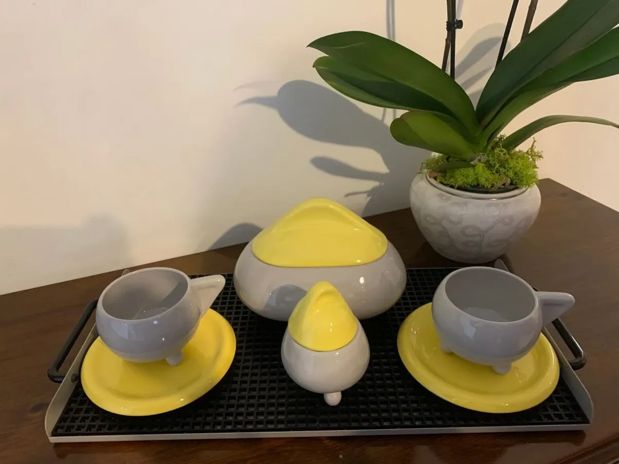 Set colazione in ceramica bicolore, MAS  4