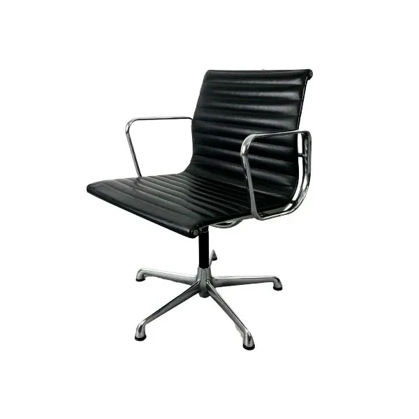 Swivel armchair EA108 in leather (black), ICF image
