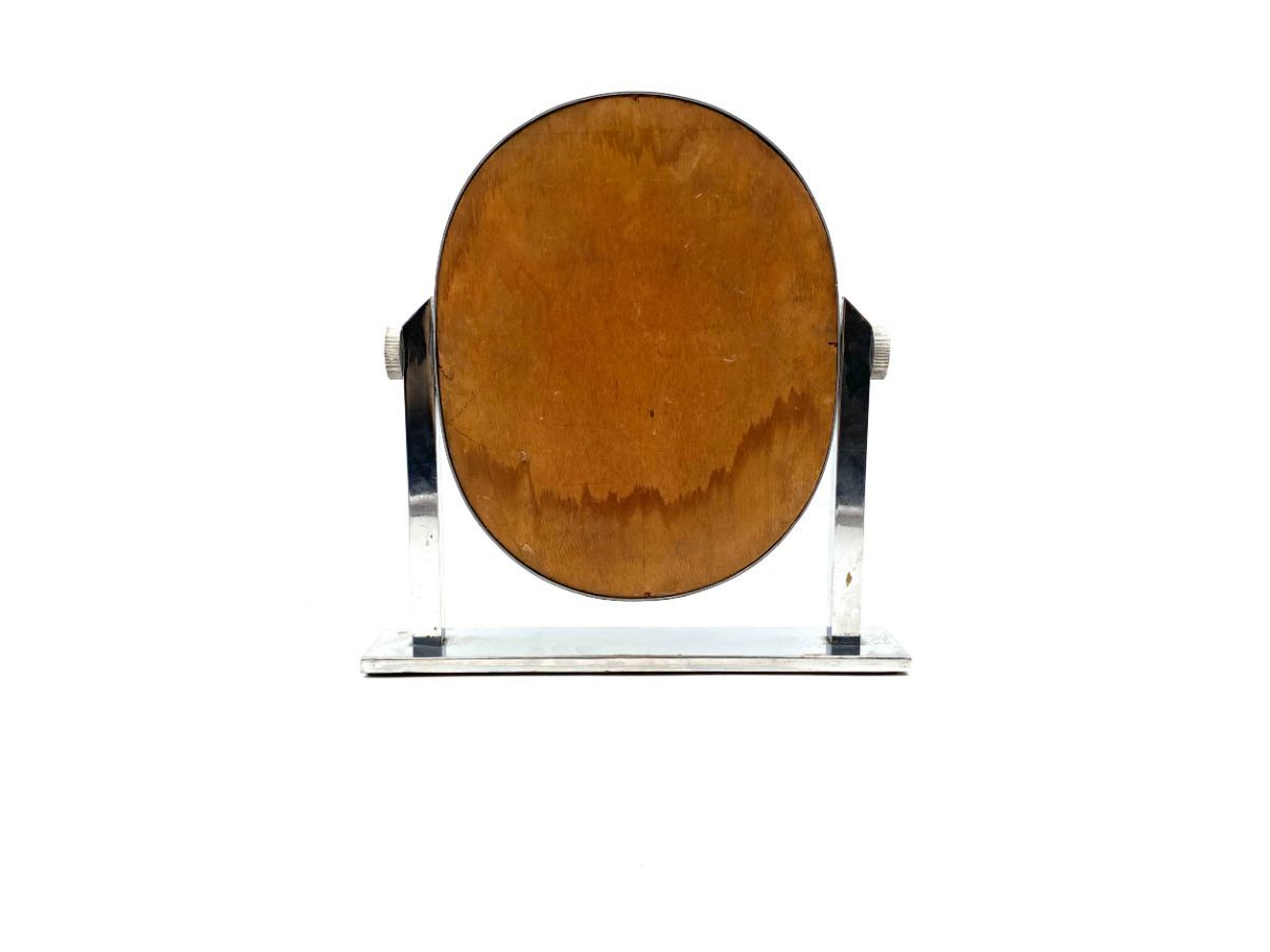 Specchio da tavolo Vanity vintage in ottone nichelato (anni '60),  6