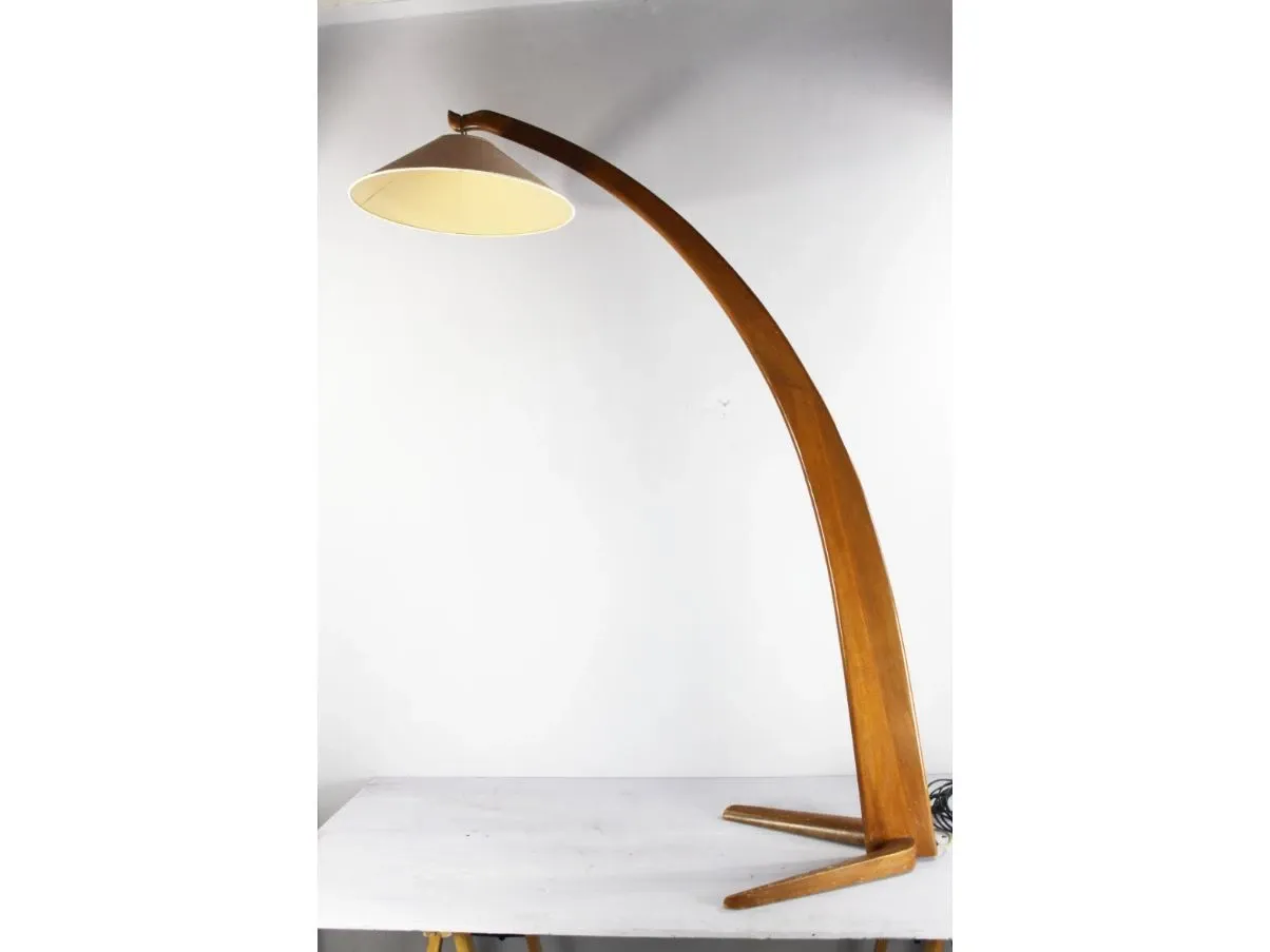 Vintage wooden floor lamp (1950s), image