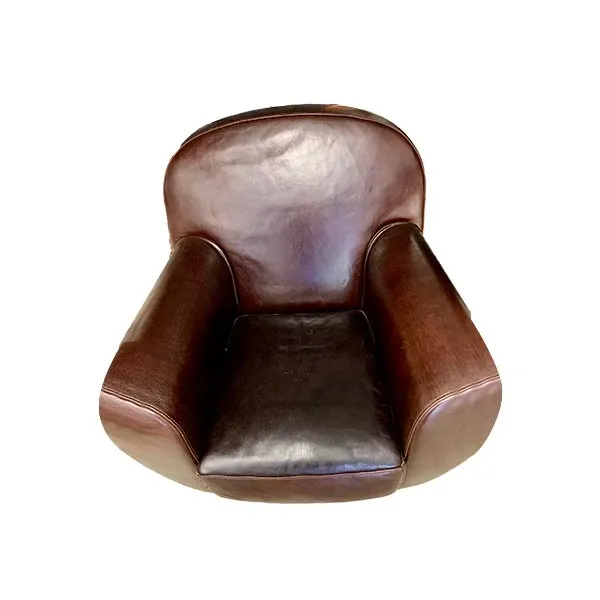 Hamburg armchair in vintage effect leather (brown), Baxter image