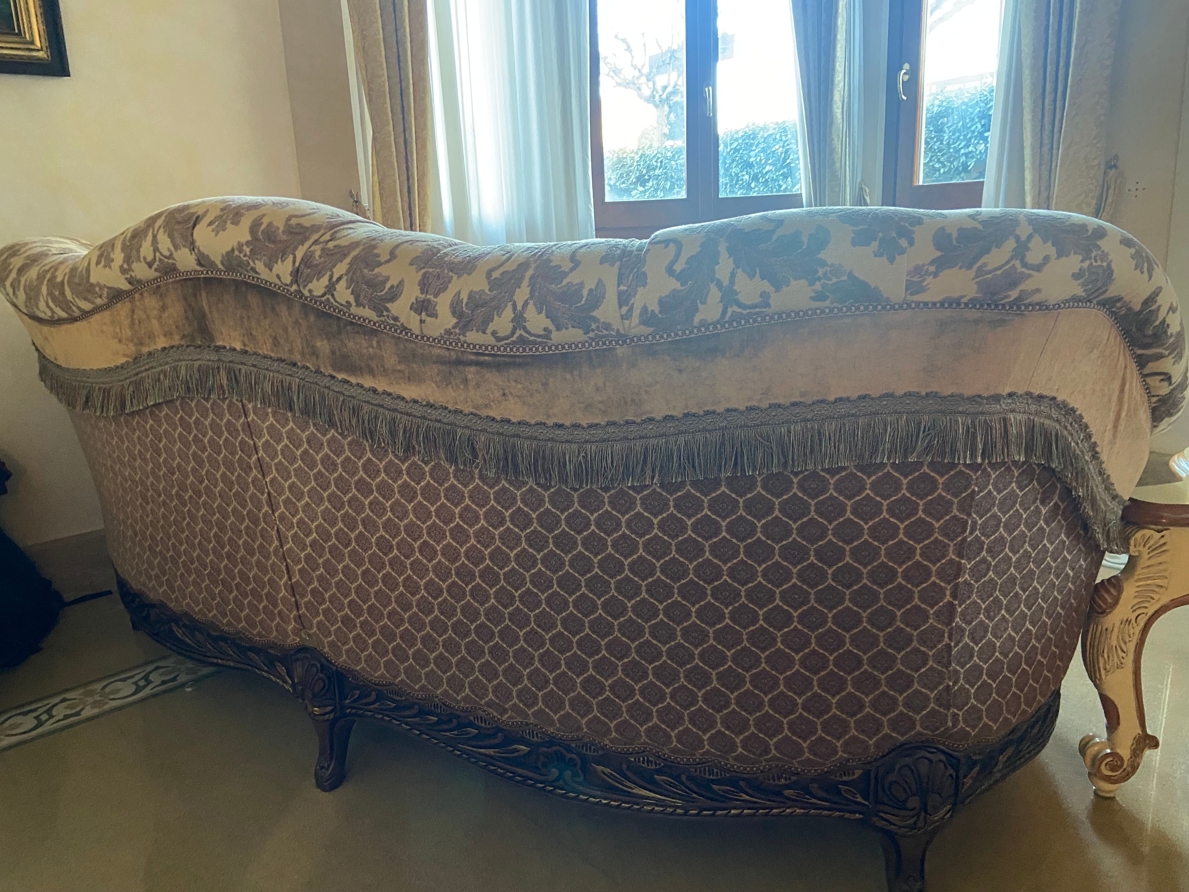 Set of 1 Canova 4-seater sofa and 2 Marquise armchairs, Mantellassi 1926 Defects