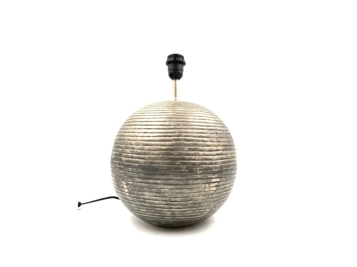 Base lampada da tavolo sferica vintage in alluminio (anni'70) 2