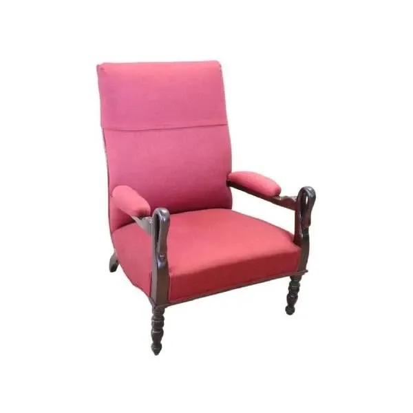 Vintage armchair in pink fabric (19th century), image