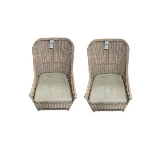 Set of 2 Valentin armchairs in rattan with cushion, Bizzotto image