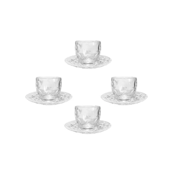 Set 4 tazzine da caffè Venice in vetro con piattino 2