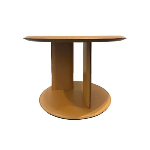 Round Mush coffee table in leather, Poliform image