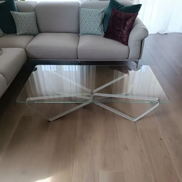 Loop rectangular coffee table in glass, Bontempi image