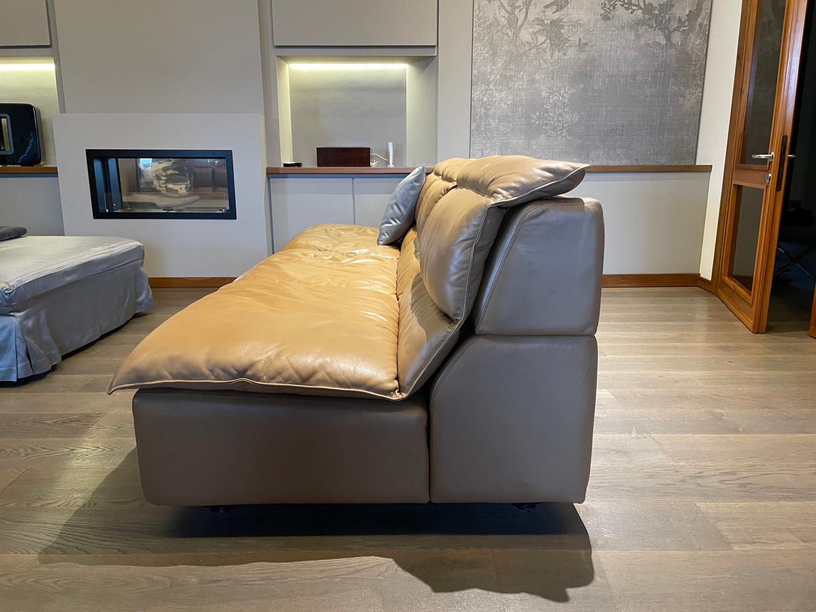 Vintage Bogo 5-seater modular sofa in leather by Carlo Bartoli, Rossi di Albizzate Side