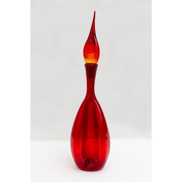 Large handcrafted Murano glass bottle (1970s) image