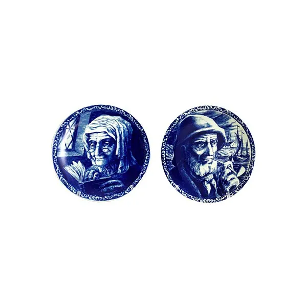 Image of Set piatti decorativi personalizzati in ceramica (blu)