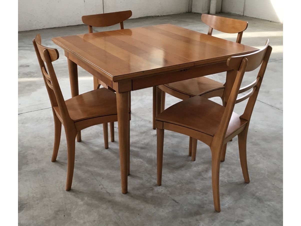 Extendable table and 4 chairs set, Betamobile image